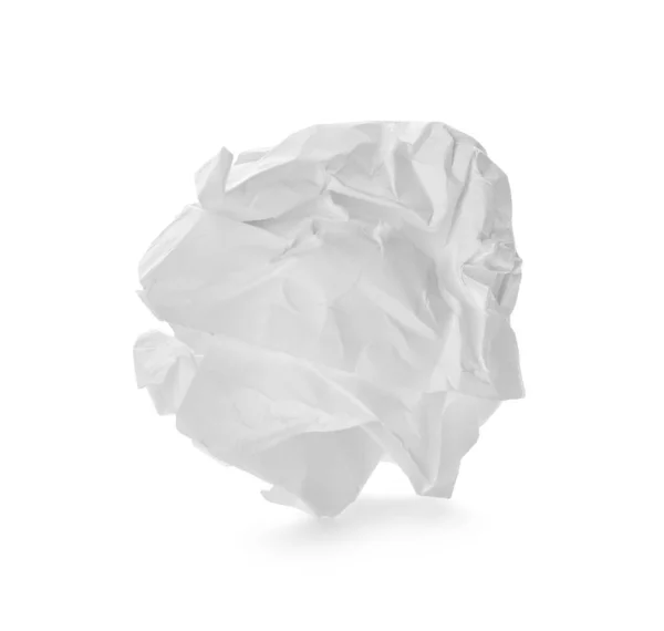 Kırışmış Kağıt Beyaza Izole Edilmiş — Stok fotoğraf