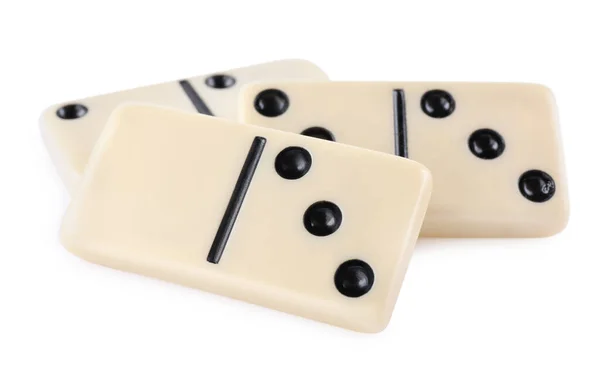 Classic Light Domino Tiles White Background — Stock Photo, Image