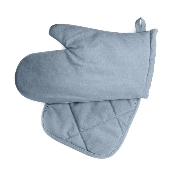 Oven Glove Potholder Hot Dishes White Background Top View — Stock Photo, Image