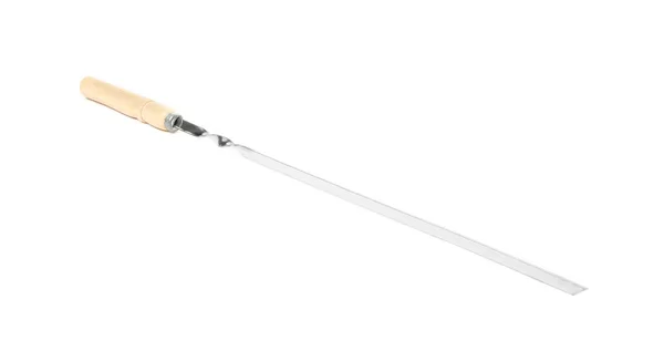 Pincho Metal Con Mango Madera Aislado Blanco — Foto de Stock