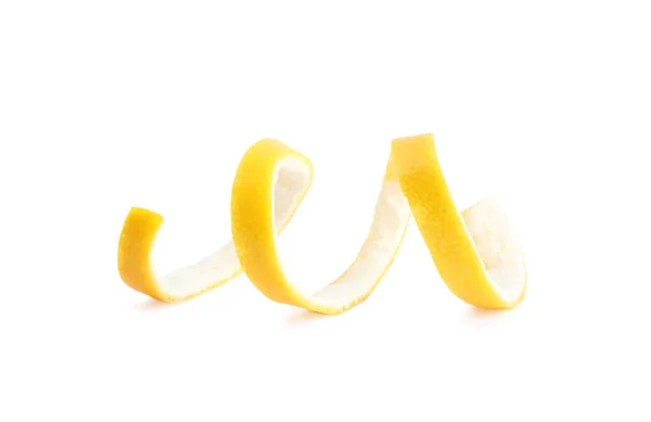 Kulit Segar Lemon Pada Latar Belakang Putih — Stok Foto