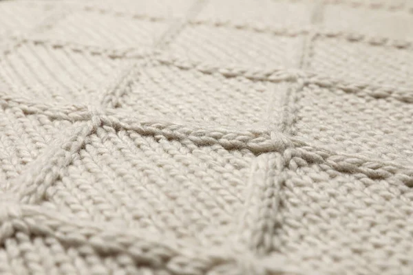 米色针织羊毛质地为背景 — 图库照片