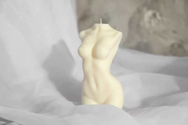 Beautiful Female Body Shape Candle Fabric — Stock Photo, Image