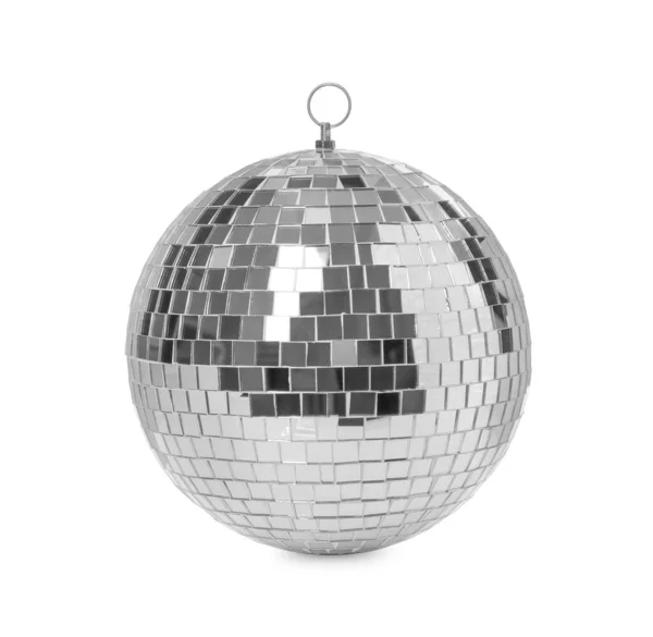 Bright Shiny Disco Ball Isolated White — Stock Photo, Image