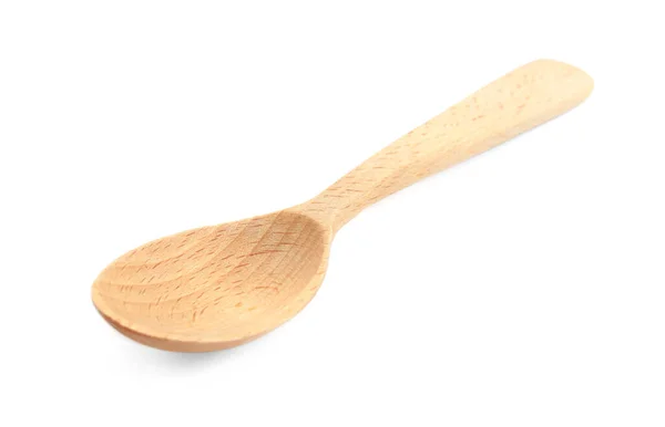 New Handmade Wooden Spoon Isolated White — Stock Photo, Image