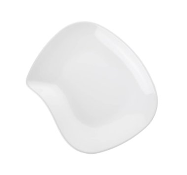 Boş temiz seramik tabak beyaz, üst görünümde izole