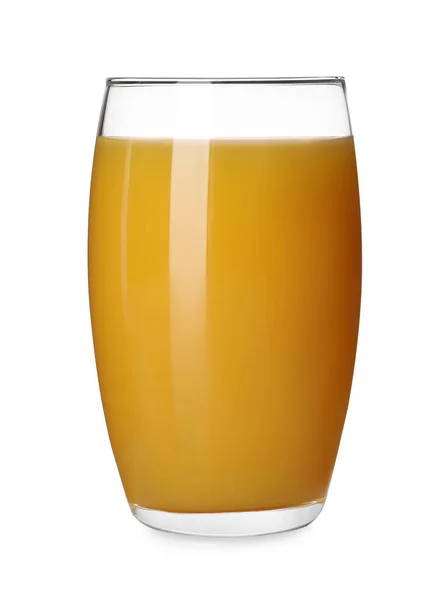 Glas Frischer Orangensaft Isoliert Auf Weiß — Stockfoto