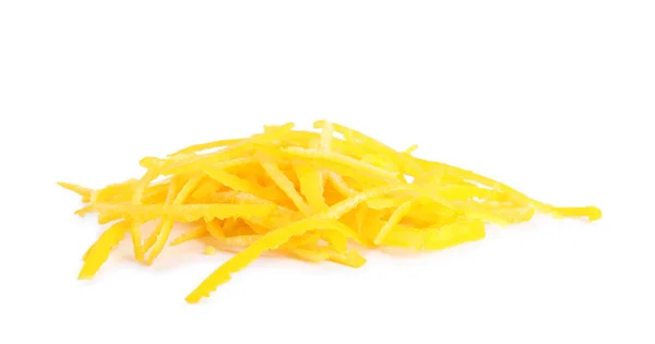 Fresh Grated Lemon Zest White Background — Stock Photo, Image