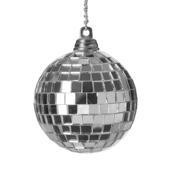 Bright Shiny Disco Ball Isolated White — Stock Photo, Image