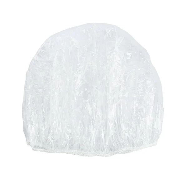 Transparent Shower Cap White Background Top View — Stock Photo, Image