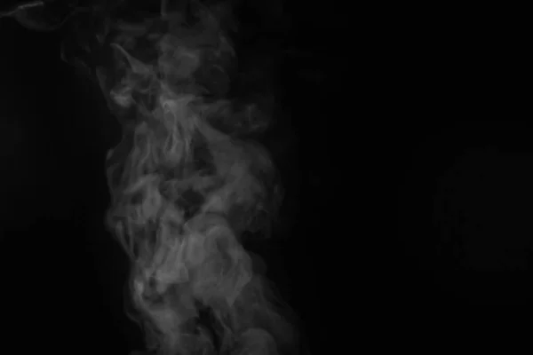 White Steam Air Black Background — Stock Photo, Image