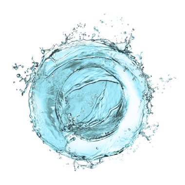 Beyaz üzerine izole edilmiş soyut su sıçraması