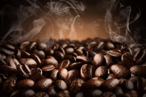 Pile Roasted Coffee Beans Closeup View — Stock Photo, Image