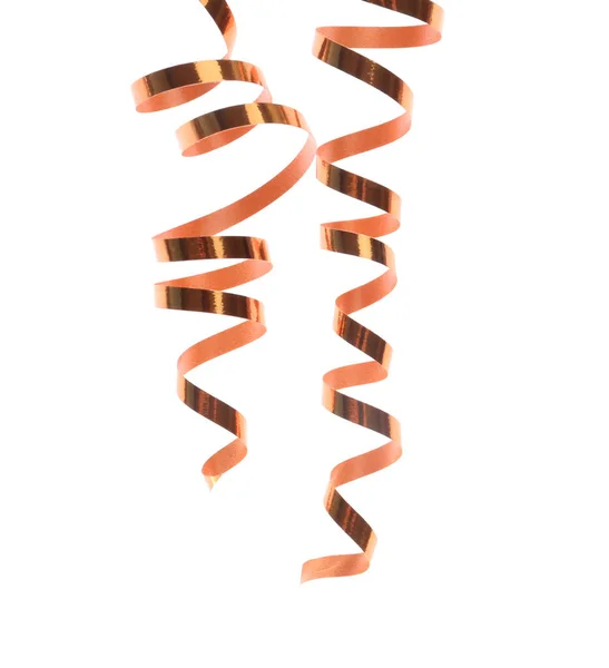 白い背景に光沢のある蛇紋岩ストリーマー 祭りの装飾 — ストック写真