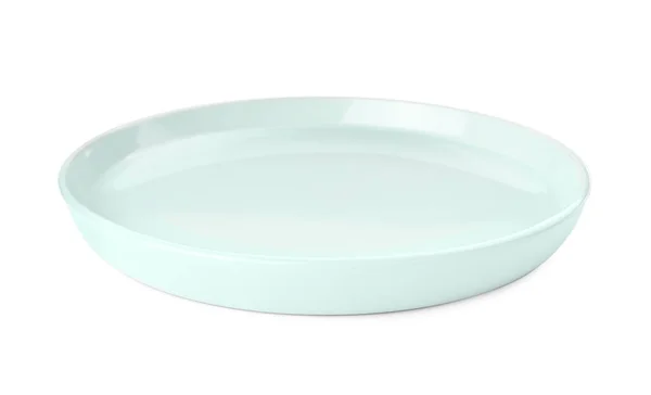 Leere Saubere Keramikplatte Isoliert Auf Weiß — Stockfoto