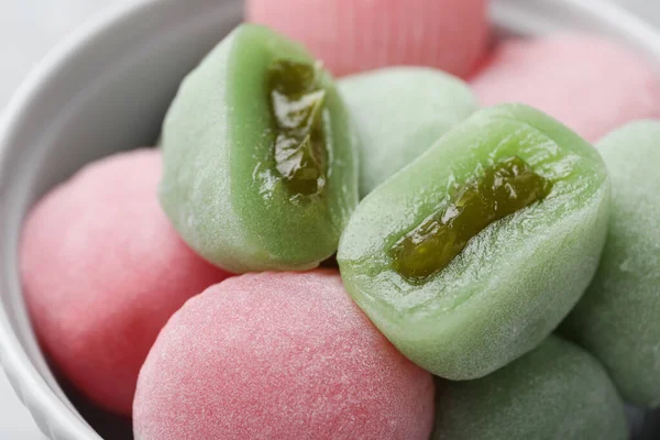 Vynikající Mochi Misce Detailní Záběr Tradiční Japonský Dezert — Stock fotografie