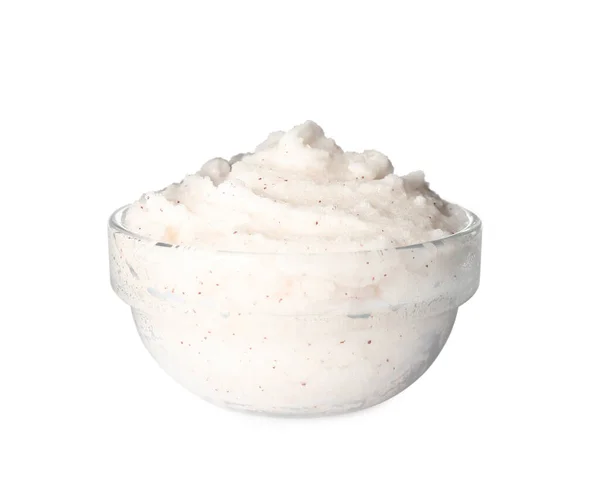 Glass Bowl Body Scrub Isolated White — Stock Photo, Image