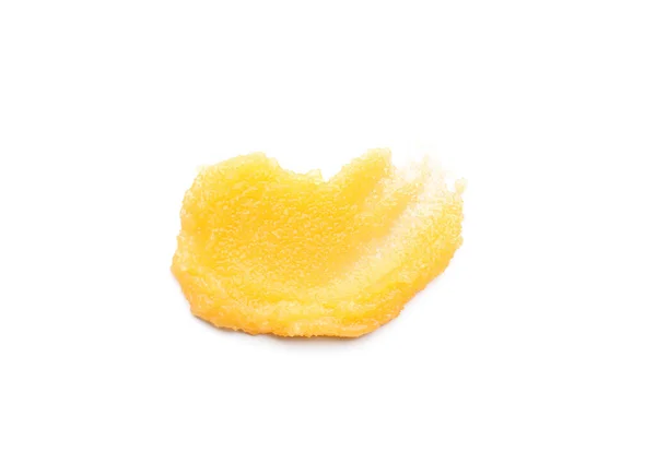 Narancssárga Testsúroló Kenet Fehér Színben Felülnézetből — Stock Fotó
