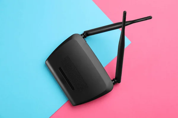 Modern Router Färg Bakgrund Ovanifrån — Stockfoto