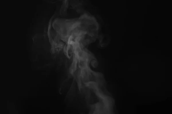 White Steam Air Black Background — Stock Photo, Image