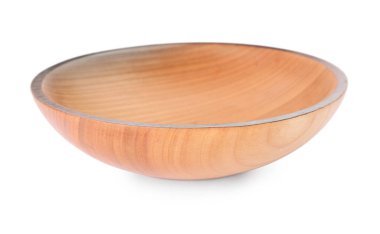 Boş ahşap tabağı beyaza yalıt