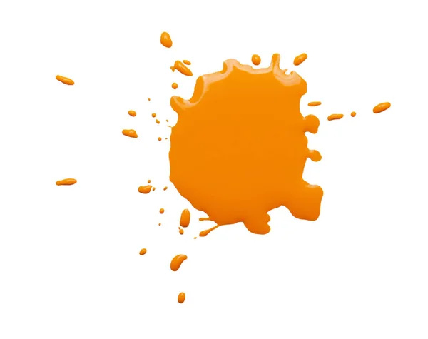 Narancs Festék Fröccsenő Fehér Háttér Felső Nézet — Stock Fotó