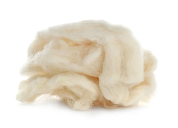 白で隔離された柔らかいウールのヒープ — ストック写真