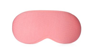 Pembe göz maskesi beyaza izole edilmiş.