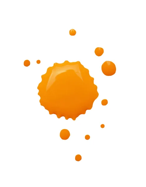 Oranje Verf Spettert Witte Achtergrond Bovenaanzicht — Stockfoto