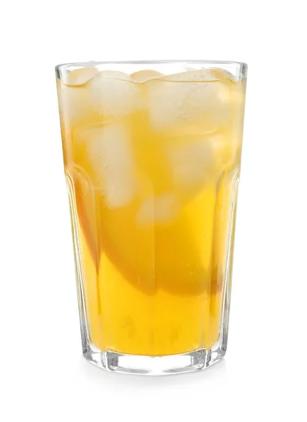 Deliciosa Soda Naranja Sobre Fondo Blanco —  Fotos de Stock