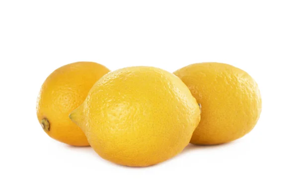 Целые Свежие Спелые Лимоны Белом Фоне — стоковое фото
