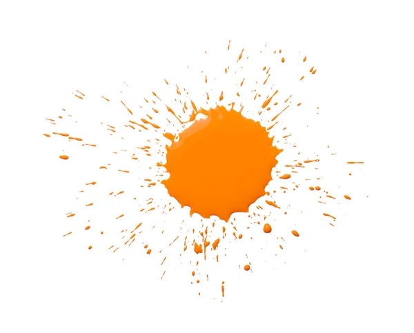 Orange Paint Splashes White Background Top View — Stock Photo, Image