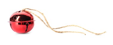 Parlak kırmızı kızak çanı beyazda izole edilmiş.