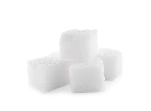 Pile Sugar Cubes White Background — Stock Photo, Image