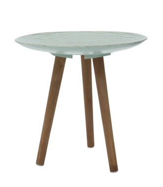 Beyaz arka planda şık bir sehpa. İç öge