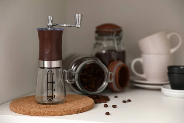 Manual Coffee Grinder Shelf Kitchen — Stock Photo, Image