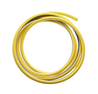 Hortum beyaz, üst görüş. Bahçe aleti