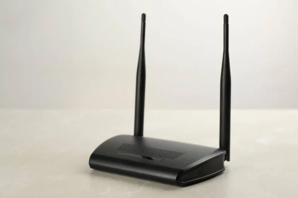 Modern Router Világosszürke Márvány Háttér — Stock Fotó