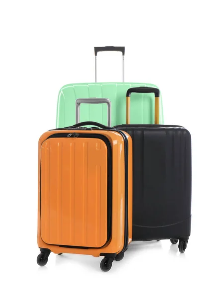 Valises Modernes Pour Voyager Sur Fond Blanc — Photo