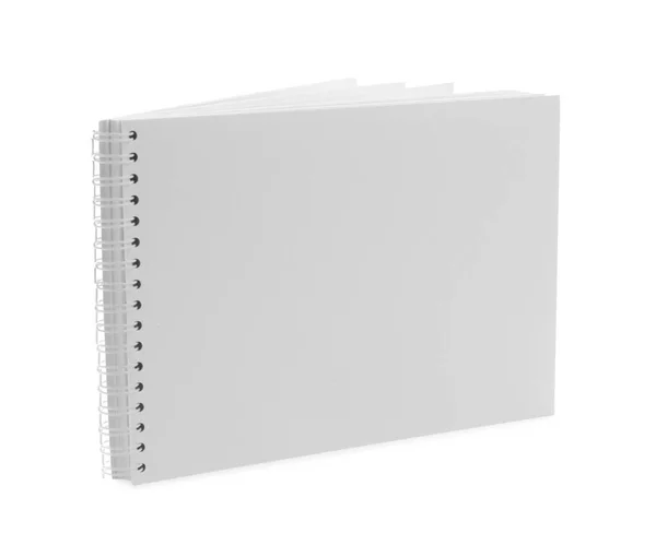 Folheto Branco Isolado Sobre Branco Mockup Para Design — Fotografia de Stock