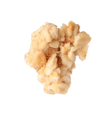 Beyaz arka planda granola. Sağlıklı organik atıştırma