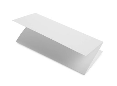 Boş kağıt broşürü beyaza izole edilmiş. Tasarım için model