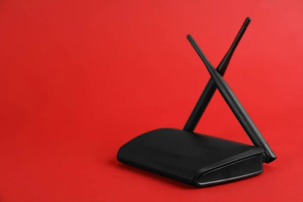 Modern Router Piros Háttérrel Szöveg Helye — Stock Fotó