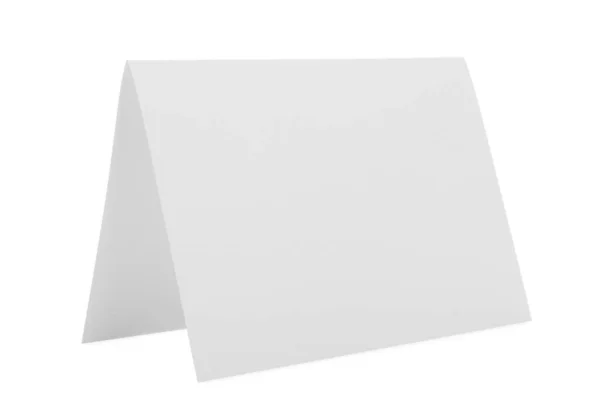 Folleto Papel Blanco Aislado Sobre Blanco Burla Para Diseño — Foto de Stock