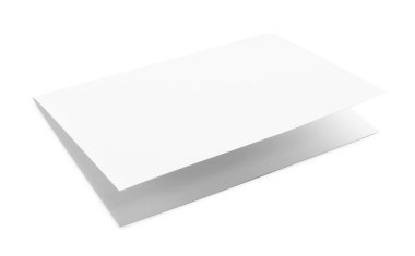 Boş kağıt broşürü beyaza izole edilmiş. Tasarım için model