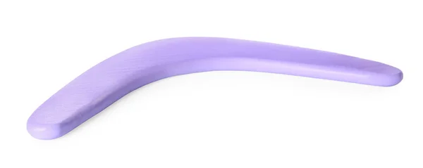 Boomerang Violet Isolé Sur Blanc Activité Plein Air — Photo