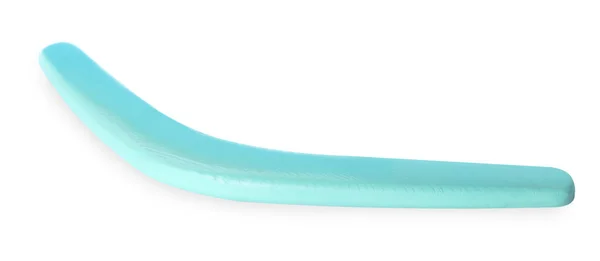 Boomerang Turquoise Isolé Sur Blanc Activité Plein Air — Photo