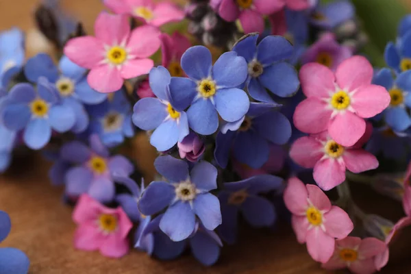 Lindas Flores Frescas Esqueça Não Mesa Close — Fotografia de Stock