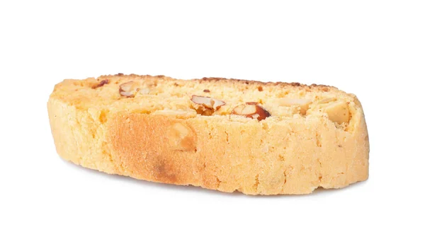 Egy Szelet Finom Cantucci Fehér Pisztáciával Hagyományos Olasz Mandulás Keksz — Stock Fotó