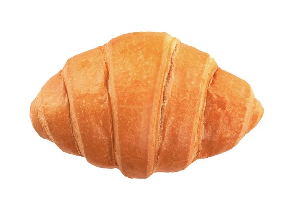 Croissant Croissant Crocante Fresco Delicioso Isolado Branco Vista Superior — Fotografia de Stock